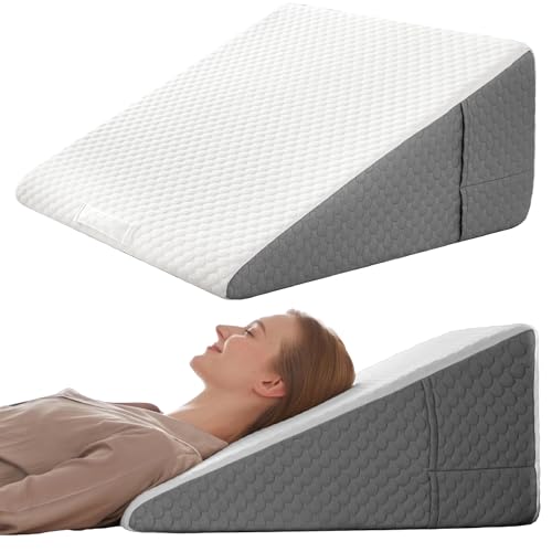 Simpledad 12" Bed Wedge Pillow for Post-Surgery Sleeping & Headboard Support - Acid Reflux, GERD, Heartburn & Snoring Relief - Memory Foam Back Support Pillow for Sitting, Resting, Reading