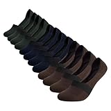CoolMate 6 Pack No Show Men Socks, Thin Invisible Sock Moisture Wicking, Gift for Men (US, Numeric, 11, 14, Regular, Regular, Navy/Green/Brown)