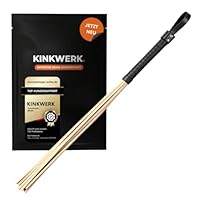 KINKWERK Spanking Gerte | BDSM Peitsche mit 8 Rattan-Strängen | Schwarze Gerte für Rollenspiele, Sklave, Bondage & Fetisch | Hart & Effektvoll für Spanking & Reiterfantasien