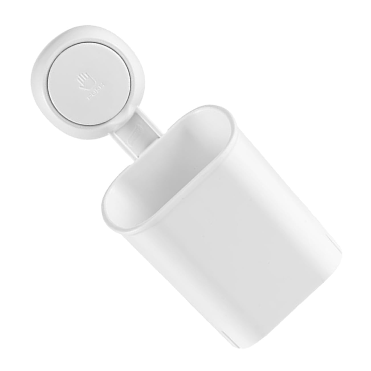 2 Pezzi Portaspazzolino da con Ventosa Design Organizer per Spazzolini Dentifricio e Accessori da Bagno Adatto per Spazzolini Ed Elettrici Bianco