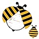 ZELAITE 10 Einladungskarten Kindergeburtstag Jungs, Bienen Einladungskarten, Bienen Einladung Kindergeburtstag für Mädchen Jungen, inkl. 10 Briefumschläge (I)