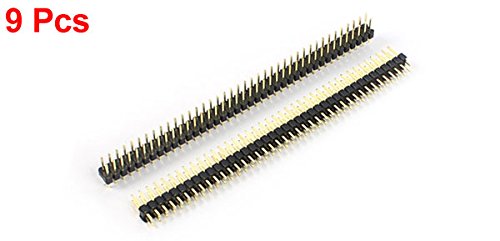 uxcell 9Pcs PBC 2x40Pin 2.54mm Conector macho recto miniatura 2