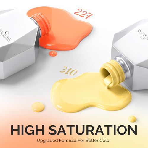 Image of MelodySusie Thick Gel Nail Polish Set- 2 Pcs 15ML Creamy Orange & Yellow Gel Polish Set Soak Off UV LED Christmas Gift for Women Nail Art Manicure Salon DIY Nail Design Decoration at Home