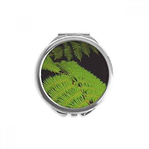 Miroir rond de poche vert image nature plante portable maquillage de poche 2,6x2,4 pouces.