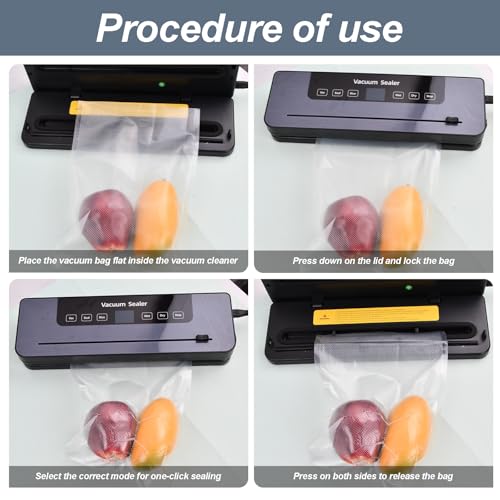 Focenat Maquina Vacio Alimentos, Envasadora al Vacio Alimentos, Envasadora al Vacio Profesional, Envasar al Vacio Maquina con Cortador de Película, Maquina de Envasado al Vacio para Alimentos - imagen 3