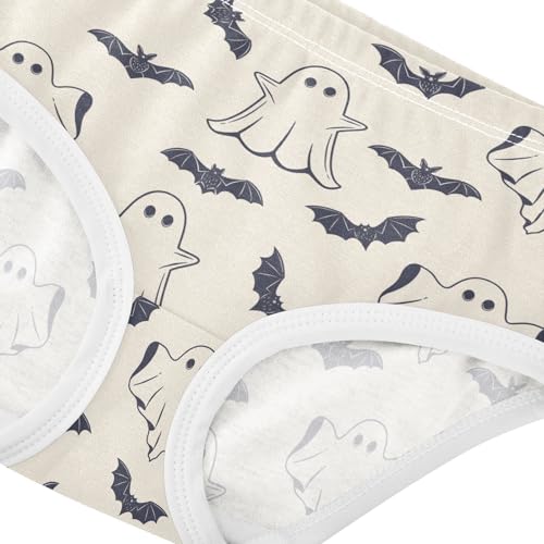 Little Girl Underwear Toddler Panties Kids Undies Halloween Ghost Bats Soft Cotton Briefs 2T-8Y4