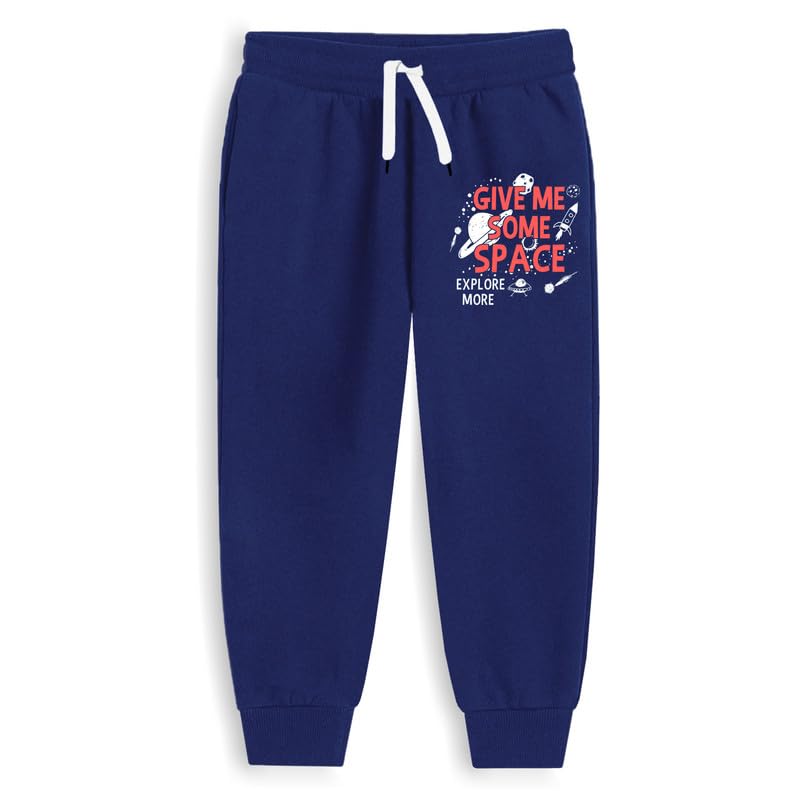 Image of Trampoline Cotton Trackpants for Kids Pack of 3 with Drawstrings & Ribbed Cuffs | Boys & Girls Joggers with Prints | Side Pockets Soft Waistband | Breathable & Stretchable Playwear