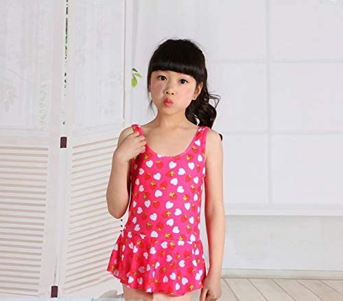 Image of One Piece Girl's Synthetic Digital Printed Swimming Costume in Frock Style.