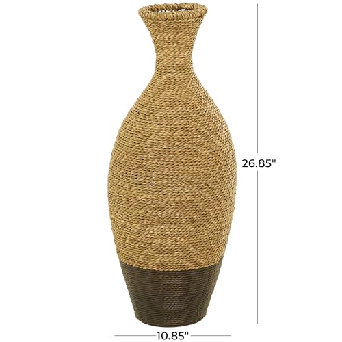 Deco 79 Seagrass Handmade Decorative Vase Tall Woven Floor Centerpiece Vase, Vase for Home Decoration 11" x 11" x 27", Brown by Deco 79 - Image 6
