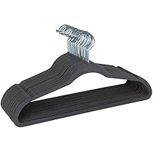 Simplify Slim Velvet Clothes Hangers | 50 Pack | Non-Slip | Shirts | Suit | Pants | Dresses | Garments | Closet Storage & Organization | Durable | Grey