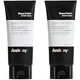 Anthony Shaving Cream Mens Sensitive Skin: Squalane, Eucalyptus, Spearmint and Rosemary Extracts, Help Soothe, Refresh, Cool, and Condition Your Skin for Shave 6 Fl Oz 2 Pack