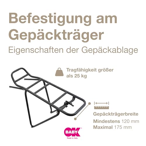 OKBABY- Zusätzliche Gepäckträger-Befestigungshalterung für den Kinderfahrradsitz Baby Shield