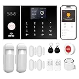 XUK Système d’Alarme sans Fil 4G/GSM/WiFi pour Maison/Appartement,Alarme Sécurité Intelligente avec Capteurs Porte/Fenêtre, Détecteur Mouvement PIR, Compatible Alexa/Google Home, Installation Facile