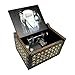 Teykst CorpseBride Hand Crank Wooden Music Box, Antique Wooden Case with Engraved Design, Decorative Collectible Gifts for Birthday,Valentine's Day, Halloween, Christmas (Hand-Crank Style)