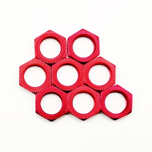 Tuercas de rueda 17mm de aluminio CNC rojo para Arrma 6S Kraton y Typhon 4