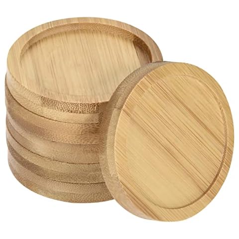 PATIKIL Bamboo Plant Pot Saucer Set Cover
