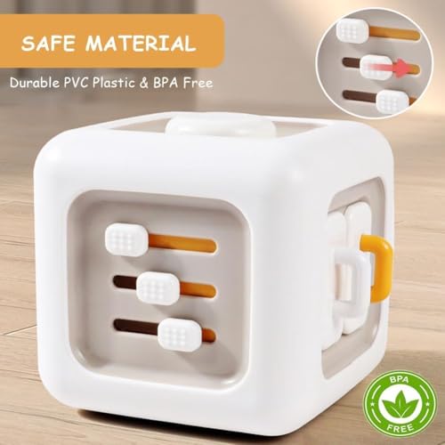 Image of 6-In-1 Activity Cube For 1-Year-Old Boys, Educational Busy Toy For Toddlers 1-3- Sensory Toy To Develop Fine Motor Skills-Travel-Friendly - Birthday Gift For Boys And Girls,White