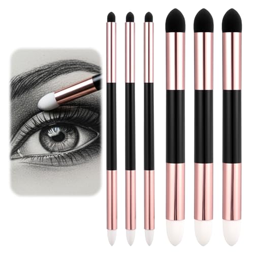 6 Pcs Oil Pastel Tools Artist Blending Sponge Pen Set Dual Tip Sketch Rubbing Sponge Brush Reusable and Washable Drawing Art Brush for Artist Highlight Shadow Sketch Drawing Blend