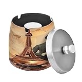 Parte inferior antideslizante: con una almohadilla de EVA antideslizante en la parte inferior evita resbalones y arañazos en la parte superior de la mesa, y evita que el cenicero golpee con el escritorio para producir sonajeros, lo mantiene estable en la mesa, perfecto para uso en interiores o exteriores, el diseño minimalista combina con cualquiera de tus muebles