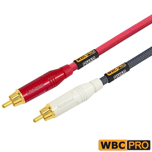 Cables RCA de 8 pies WBC-PRO-Quad con conectores dorados Amphenol y diseño Star-Quad flexible 5