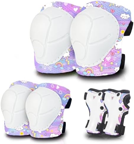 Skateboard Pads for Kids,Elbow Pads and Wrist Guards Protective G...