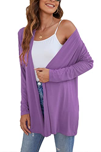 Image of Ladlop Women's Lightweight Open Front Cardigans Long Sleeve Casual Soft Drape Fall Cardigan