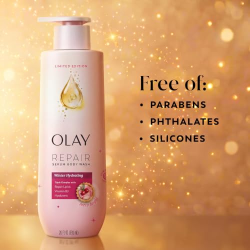 Olay Winter Repair Serum Body Wash for Women, 24HR Long Lasting Rich Hydration, Triple Complex for Bright, Firm, & Luminous Skin, Winter Barrier Repair, Limited Edition Berry Bright Scent, 20 fl oz - image 4