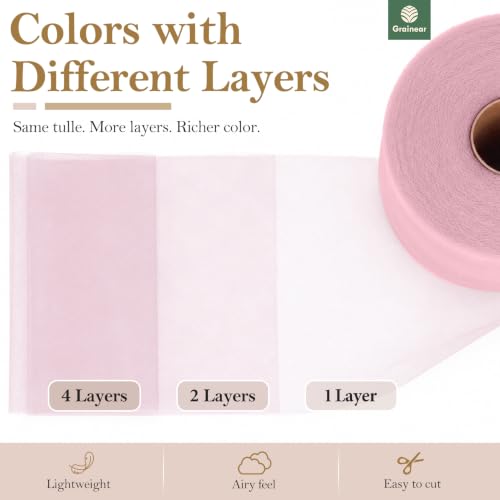 Image of Dusty Rose Tulle Fabric Roll 6 Inch x 100 Yards Tulle Ribbon