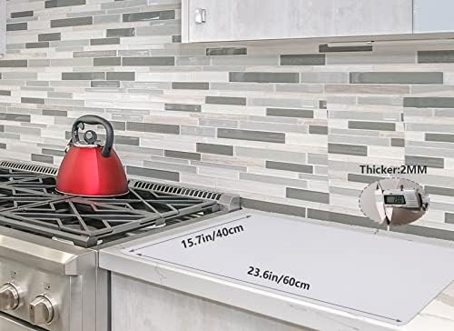 Extra Thick(2mm) Silicone Mat, Kitchen Worktop Protector, Heat-Proof, Non-Slip, Waterproof, Light Grey, 60x40cm
