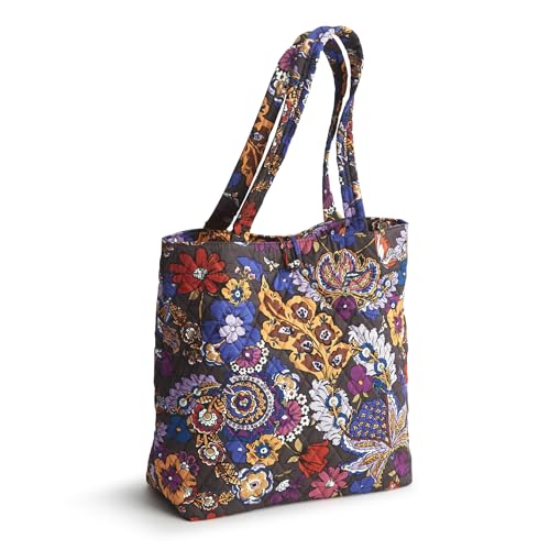 Vera Bradley Women's Premium Cotton Small Original Tote, Colorful Bouquet, One Size