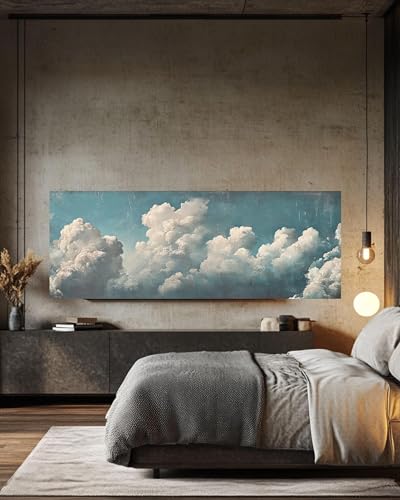 Toile murale nuage au-dessus du lit grand format déco ciel nocturne - 3