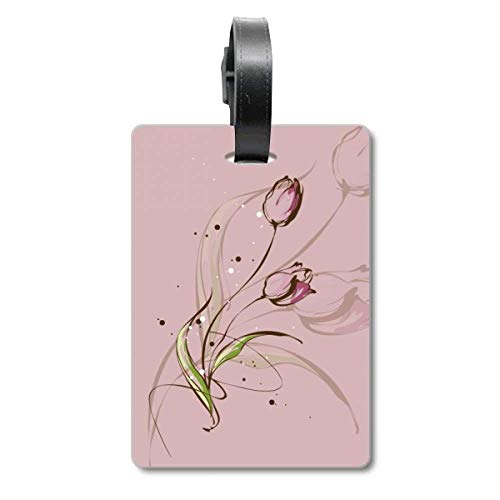 Étiquette pour valise tulipe rose l'accessoire idéal pour vos vacances