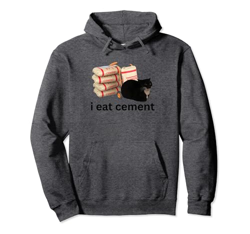 Meme divertente di I Eat Cement Cursed Cat Unhinged Felpa con Cappuccio