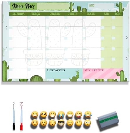Quadro Lousa Planejador Mensal/Planejamento Semanal/Planner/Plann...