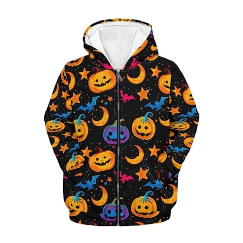 Kids Long Sleeve Zip Up Hoodie Casual Warm Hooded Sweatshirts Girl & Boys Soft Zipper Jackets with Pockets