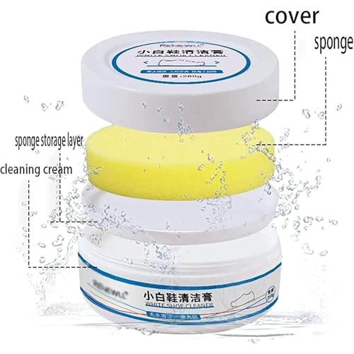 Image of White Shoe Cleaning Cream Stain Remover,Shoes Whitening Cleaning,Stain Remover Cleansing Cream for Shoe,Sneaker Cleaner White Shoes,for Leather Shoes,Sports Shoes,Canvas Shoes