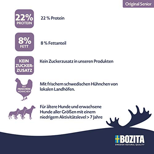 BOZITA Senior Hundefutter - 11 kg - nachhaltig produziertes Trockenfutter für Senior Hunde - Alleinfuttermittel
