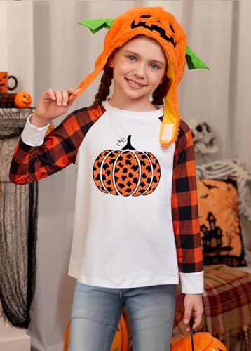 Image of BesserBay Girls Halloween Shirt Cute Graphic Tshirt Raglan Long Sleeve Tops
