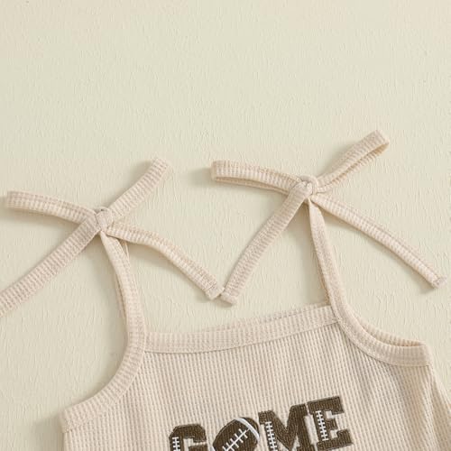 Toddler Baby Girl Football Outfit Bell Bottom Jumpsuit Bow Rugby Embroidery Romper Spaghetti Strap Overalls Cute Clothes4