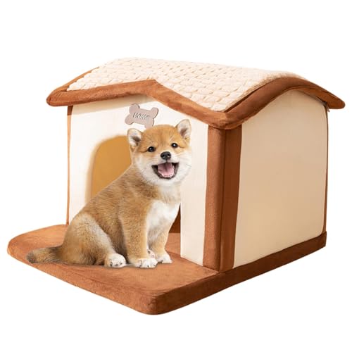 Nicho para Perros, nicho Interior para Perros, Cueva de Cachorro de Invierno, Refugio Caliente para Mascotas de Perro de Gato, cómoda Cueva de Gato de Cachorro para Gatos y