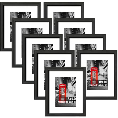 Lavezee Conjunto de 9 porta-retratos 20 x 25 cm, feito para exibir fotos 13 x 17 com tapete ou 20 x...