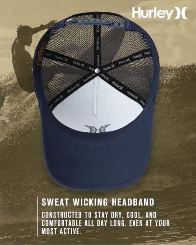 Image of Hurley Men's Trucker Hat - High Icon Snap Back Comfortable Curved Bill with Adjustable Snap Closure - Trucker Hats for Men