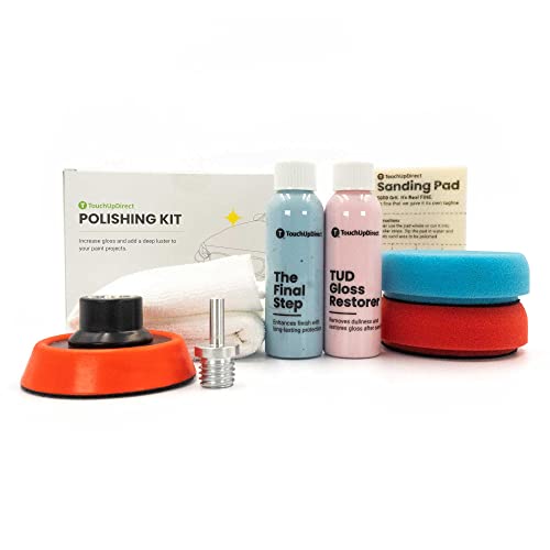 TouchUpDirect Polishing Kit â Remove Orange Peel and Restore Shine DIY â Sanding & Polishing Pads, Polish & Polishing Wax, Drill Extension, Backing Plate and Microfiber Cloth â 9 Items
