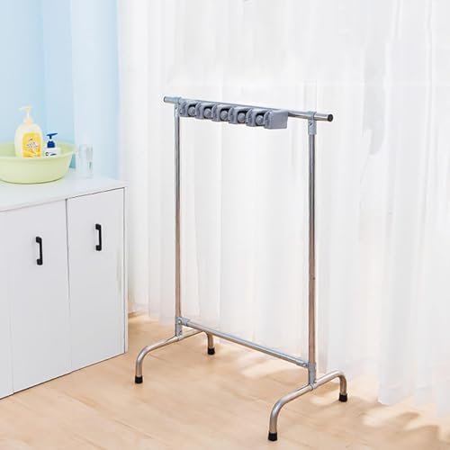 Floor-mounted Broom Mop Holder, Movable Commercial Mop Rack, Cleaning Supplies Organizer, Garden Tool Storage, Umbrella Stand, Can Put Wet Mops, Home, Bathroom, Hotel, School, Garage Organization