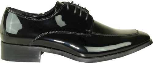 VANGELO Men Tuxedo Shoe TUX-7 Two-Tone Color Fashion Moc Toe with Wrinkle Free Material Black&White Patent4