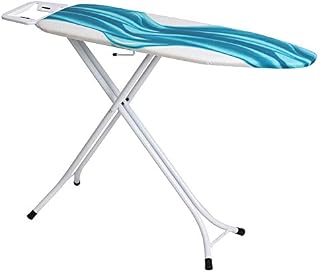 Mabel Home Ironing Board, Adjustable Height, Deluxe, 4-Leg + Extra Cover, Blue