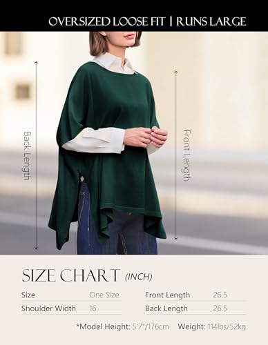 Image of PULI Women's Pullover Poncho Sweater Oversized Knit Layering Top Travel | Sleeveless and Layers Over Any Shirt At Home or Work