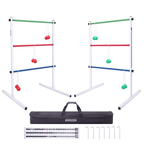 JOYMOR Upgraded Ladder Toss Game Set Metal, Ladder Ball Game Set with 6