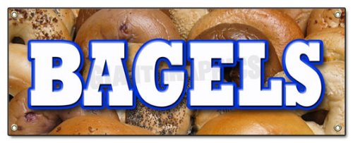 Bagels Banner Sign Fresh Bagel Shop Deli Signs