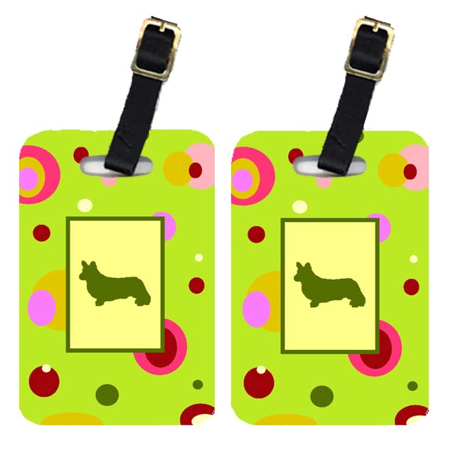 Carolines Treasures Pair of 2 Corgi Luggage Tags Large multicolor